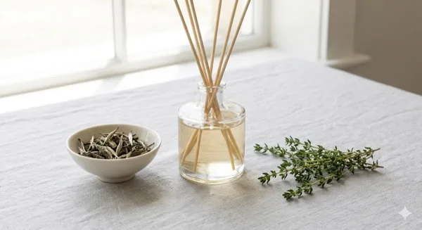 White Tea and Thyme herbal scent by Scentpression, calming white tea, citrus, thyme