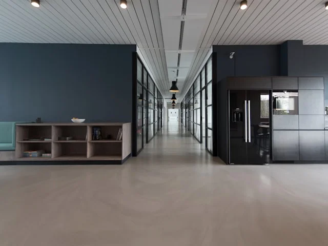 Modern corporate office lobby with Scentpression scent branding